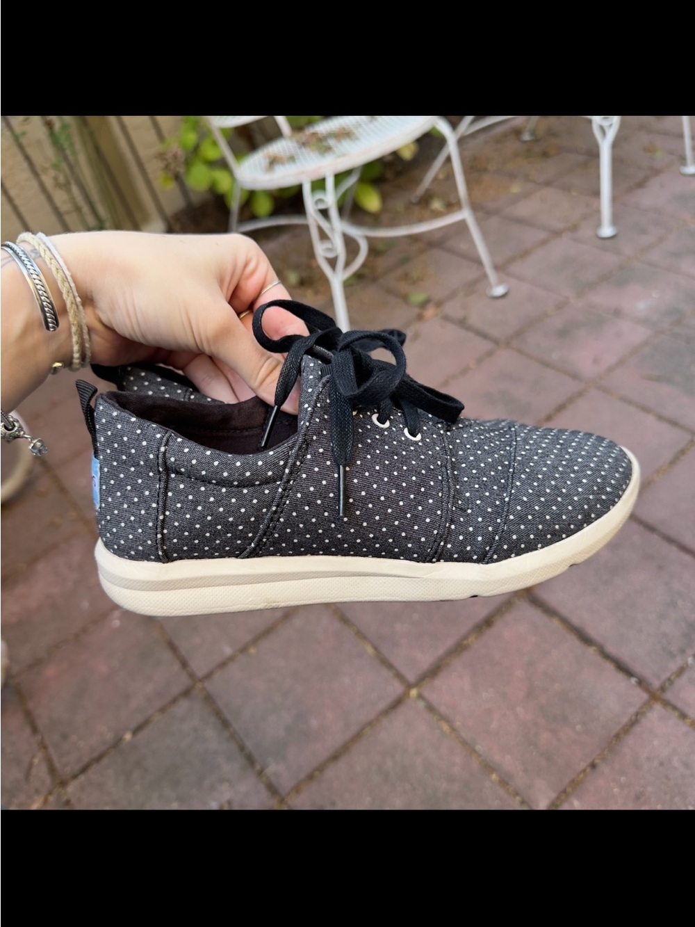 Tom’s Navy & White Polka Dot Sneakers